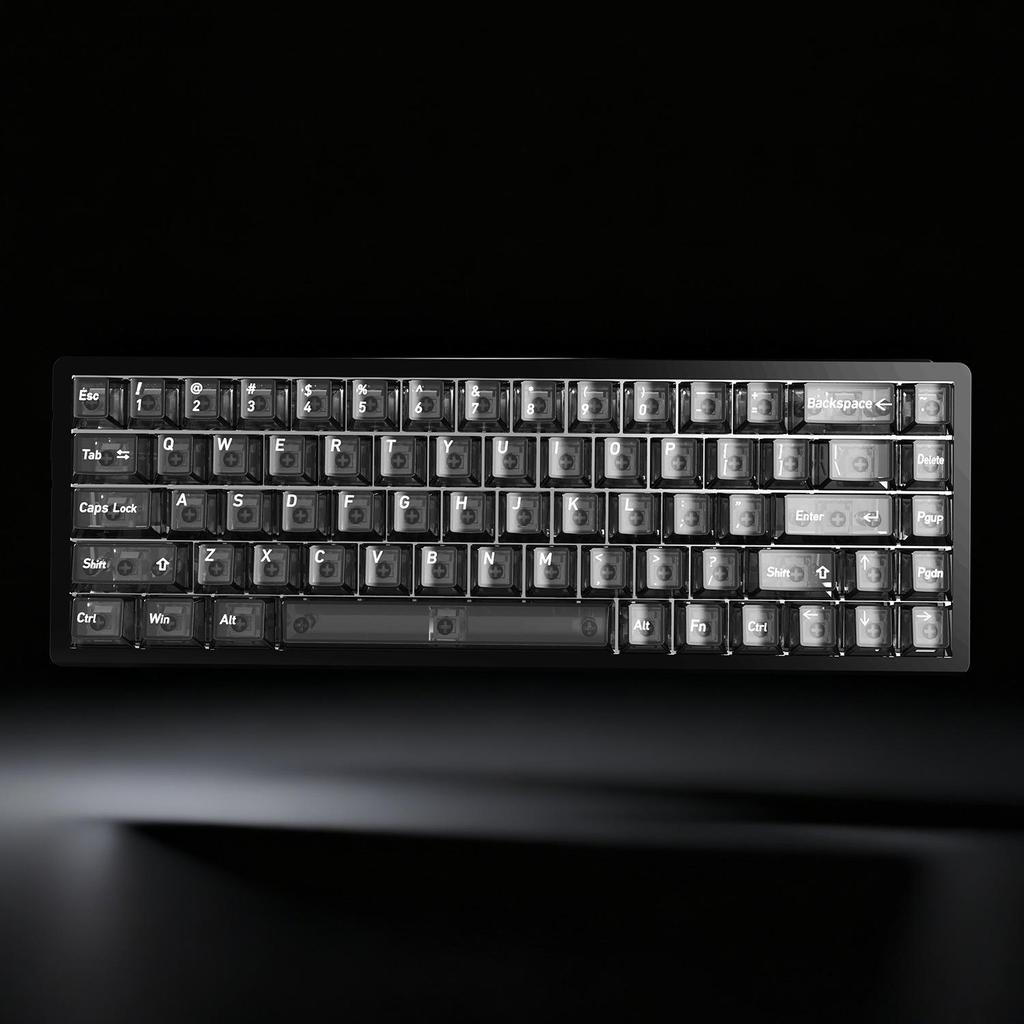 Russian Language Transparent PC Magnetic Axis Personalized Keycaps for Mechanical Keyboards