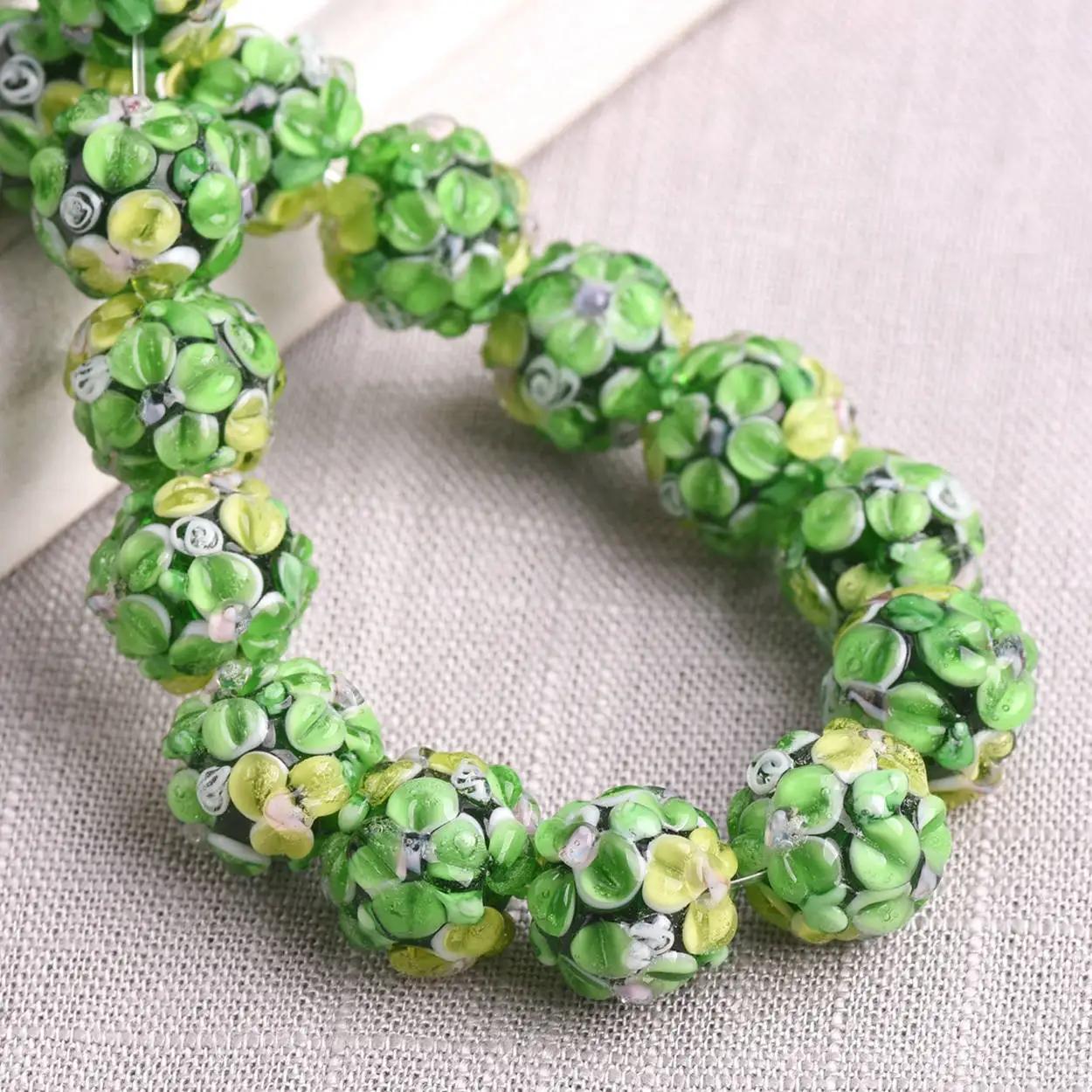 

5 шт. 12 мм круглые подвески лепестки цветов ручной работы лэмпворк стекло свободные бусины для изготовления ювелирных изделий DIY ремесла фурнитура 12mm-5pcs