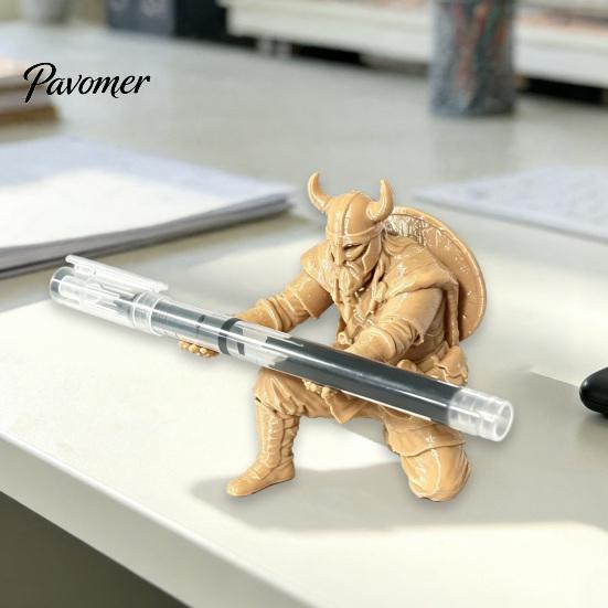 3D Printed Pen Stand Samurai Holder, Kneeling Soldier Stand, Warrior Study Countertop Organizer Stationery Desktop Ornament for Office And Accessories