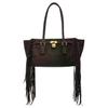 MK Hamilton Design de Franjas Moda Versátil Bolsa de Ombro em PU Pequenas Bolsas Femininas Chocolate 30F5ANXT0S-CHOCOLATE