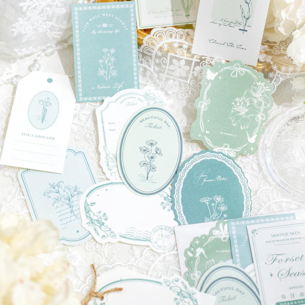 30pcs/lot Memo Pads Sticker Material Paper  Four Seasons Forest Junk Journal Scrapbooking Cards Retro  Decoration Paper