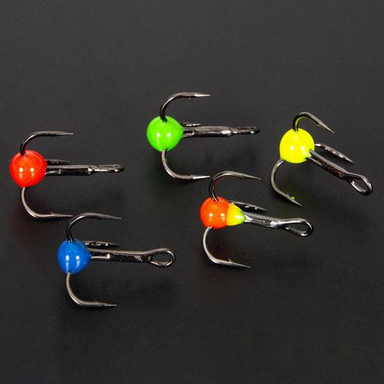 10Pcs/Box Mini Ice Fishing Hook Rust-resistant High Carbon Steel Good Toughness Solid Treble