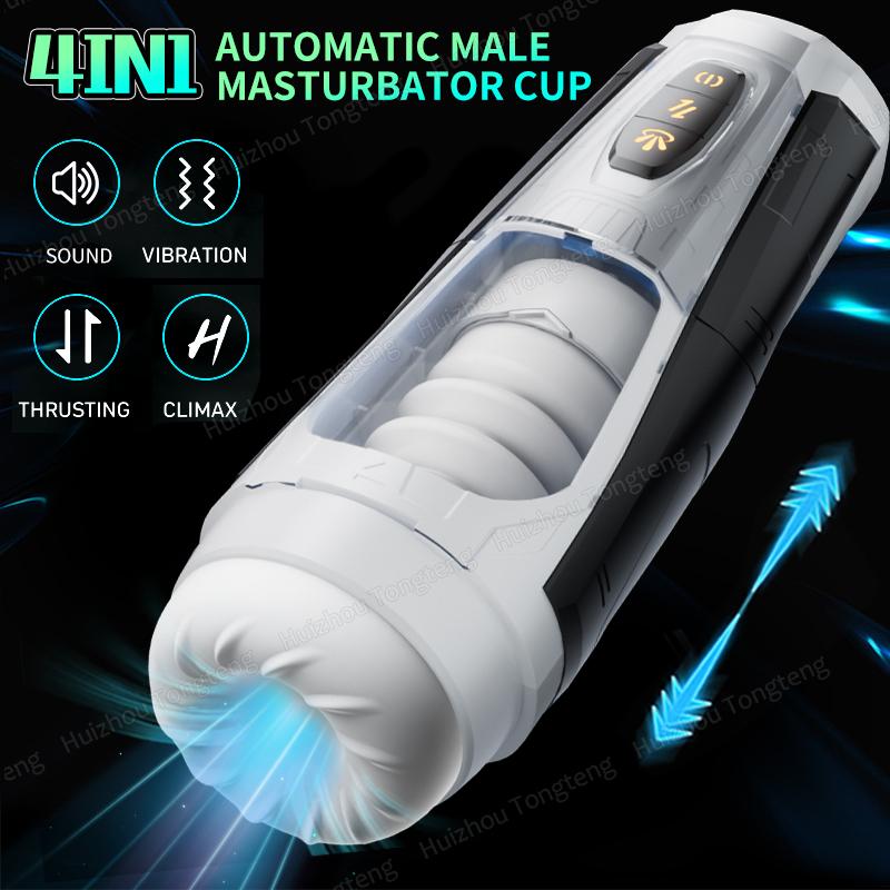Male Telescopic Heated Sucking Masturbation Cup Pocket Pussy Blowjob Sex Machines Toy Adult Goods For Men Vagina Masturbator 18