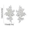 2PCS Exquisite Lace Fabric Pearls Embroidery Applique DIY Crafts Sequin Cloth Patch Handmade Cloth Applique Sewing