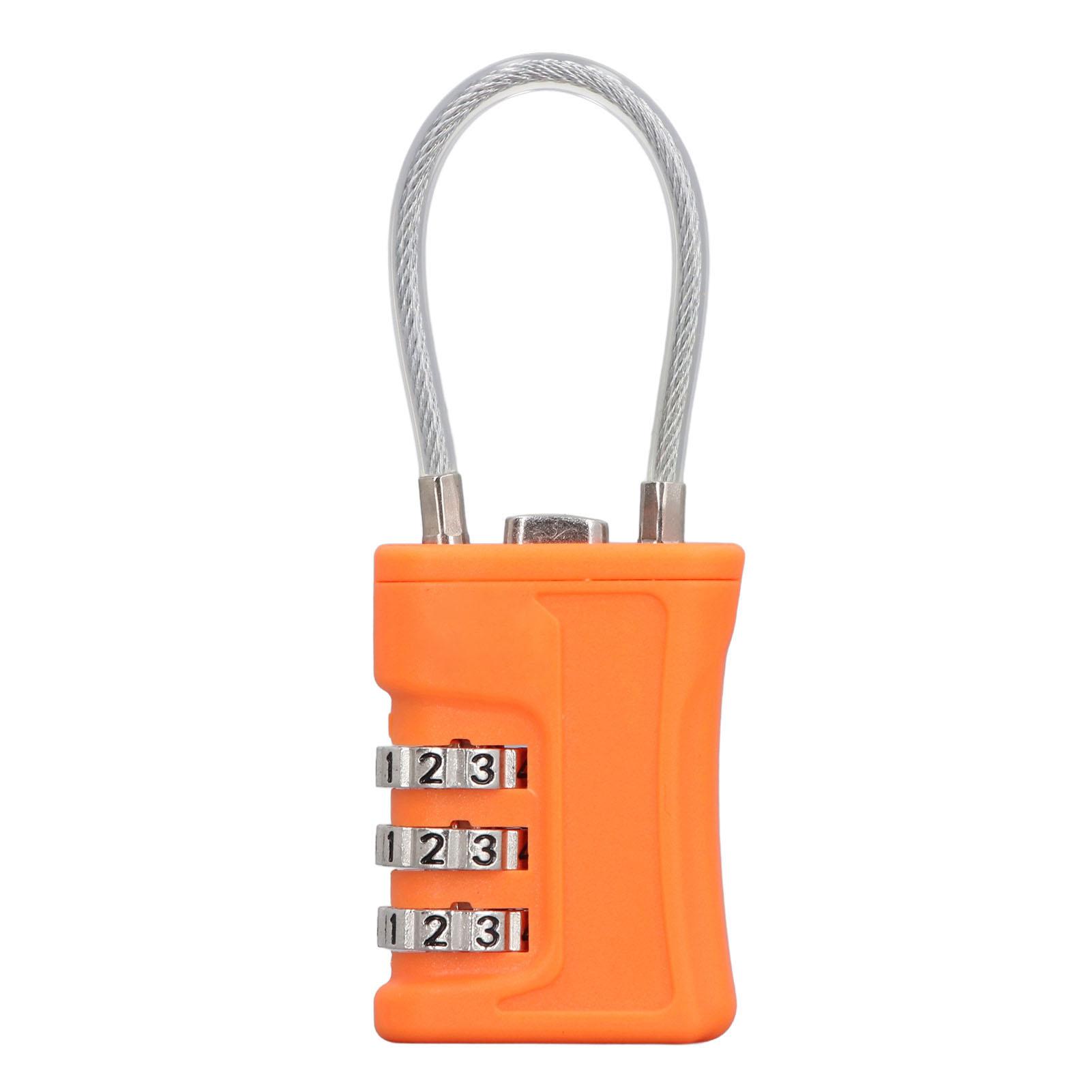 

TSA Навесные замки для багажа Сбрасываемый 3-значный кодовый навесной замок TSA для офисного шкафчика в спортзале, чемодана, черный оранжевый