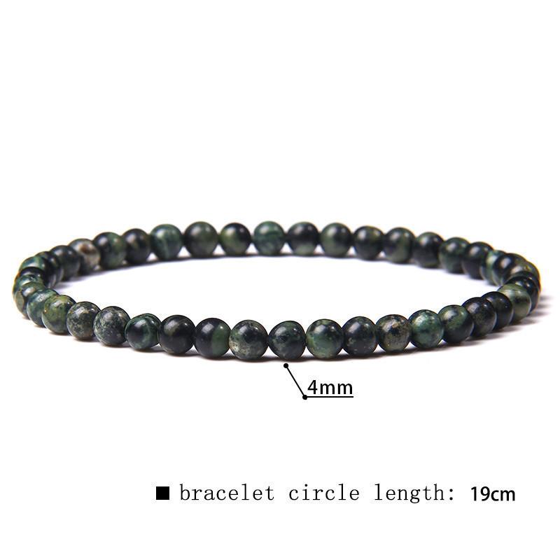 4mm Natural Agate Mini Energy Bracelet Women's Glossy Beads Semi-Precious Pulsera Jewellery Bracelet Bracelet