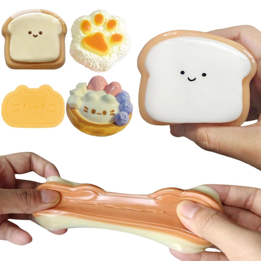 SSKHE 4Pcs Taba Squishy Set,Strawberry + Hamster + Cat Paw + Hamster+ Oreo , Fufu Squishy Squeeze Toy Squishes Kit for Stress Relief Sensory Play Fid