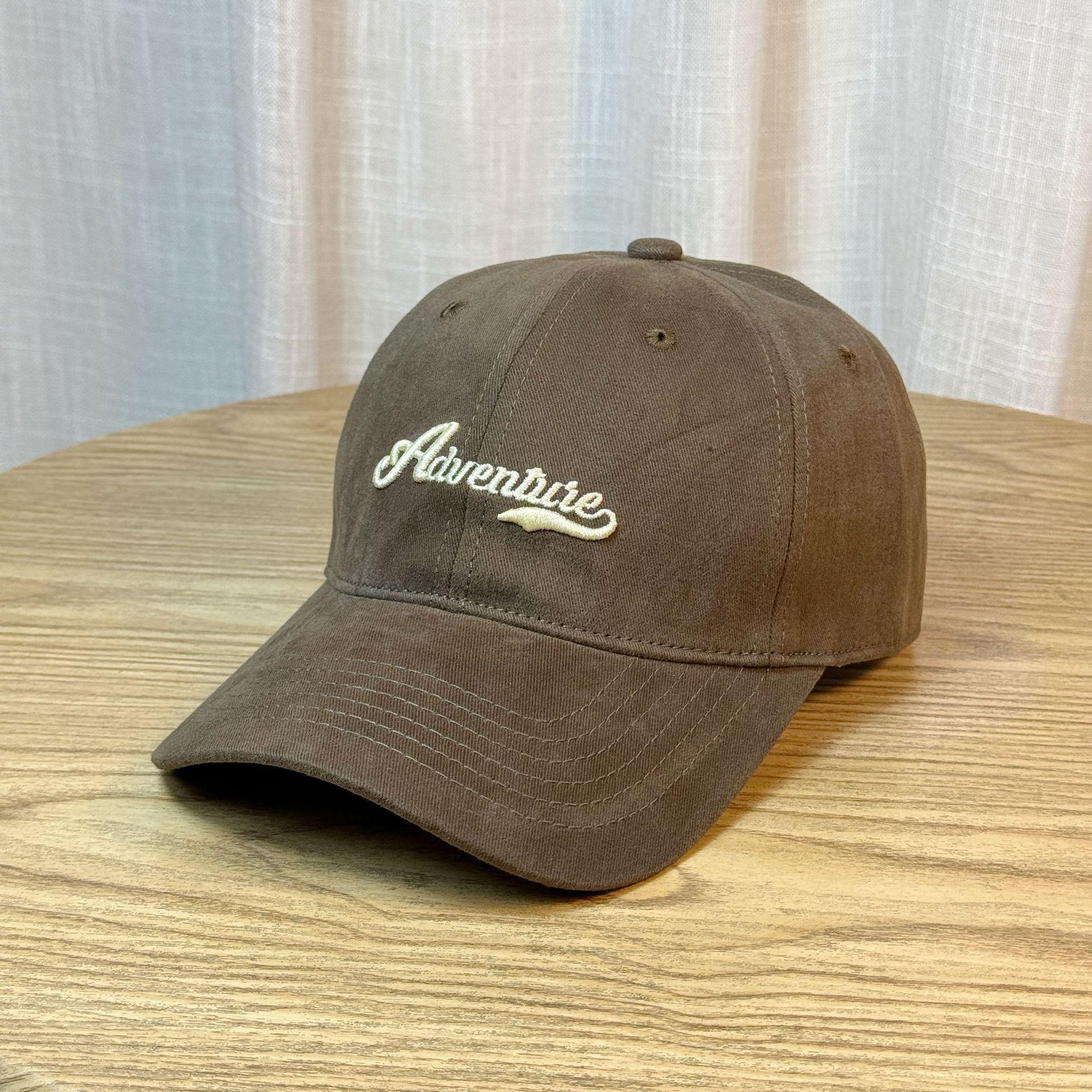 

Autumn and Winter Brushed Large Head Circumference Showing Face Small Baseball Cap Casual Letter Embroidered Duck Cap for Men with Wide Brim Adjustable