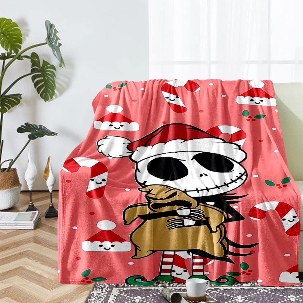 The Nightmare Before Christmas Theme Printed Blanket - Perfect for Couch, Bed, Travel & Outdoor Use | Machine Washable, Cozy & Durable.