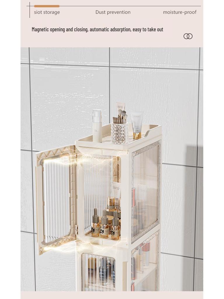 Koupelnový zásuvkový úložný regál do štěrbin