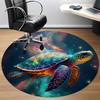 1PC Galactic Ocean Turtle Office Round Area Rug, Mat Suitable For Office, Under Office Chairs Bedroom Living Room Home Decor, Room Deco