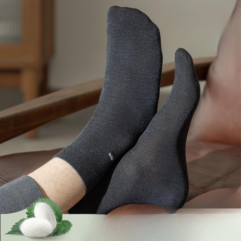 Male Spring and Summer Thin Anti Bacterial Anti Odor Breathable Business Leisure Tube Socks