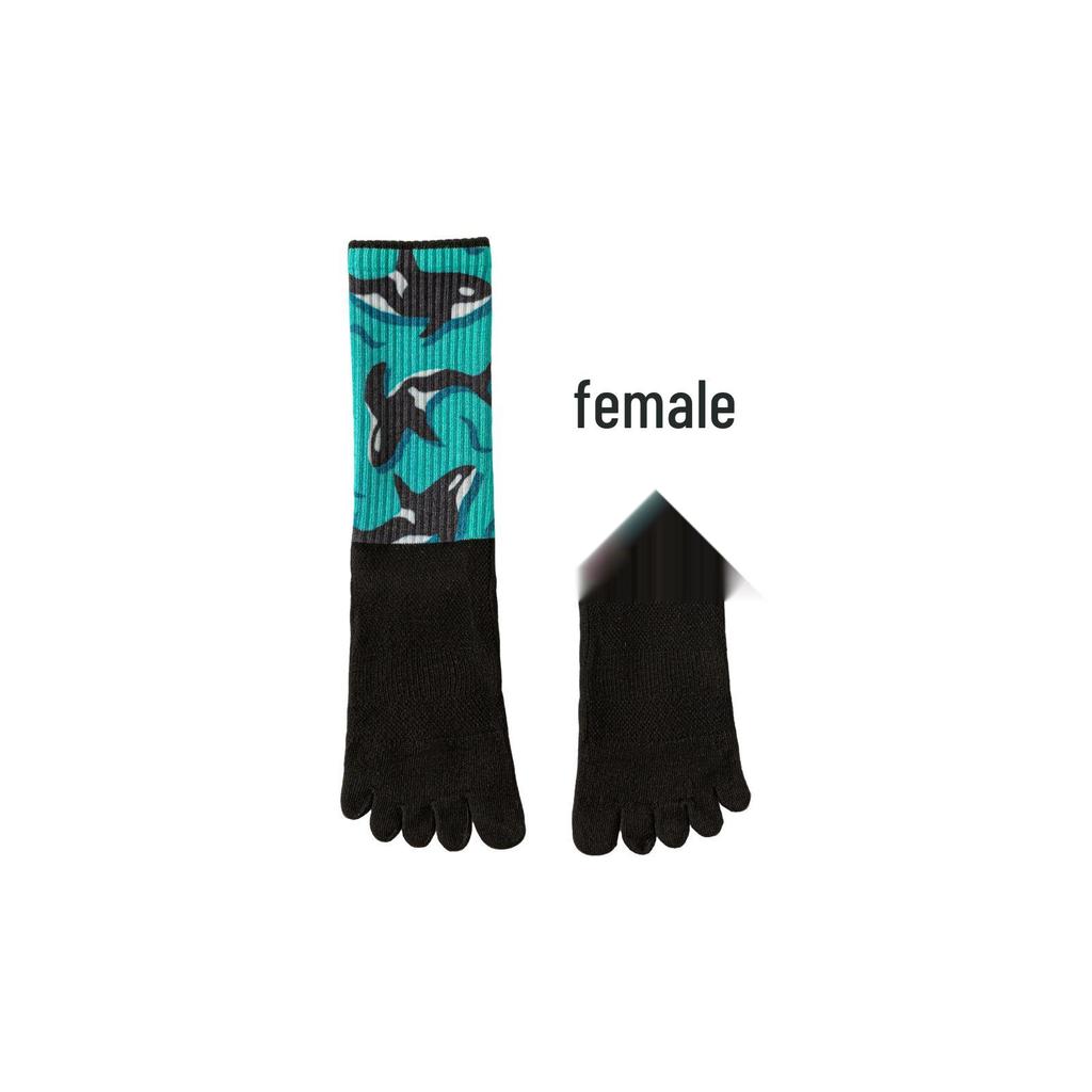 Coolmax Five-Toe Mid-Calf Socks for Men & Women - Perfect for Summer Hiking, Trekking, Marathon, and Trail Running