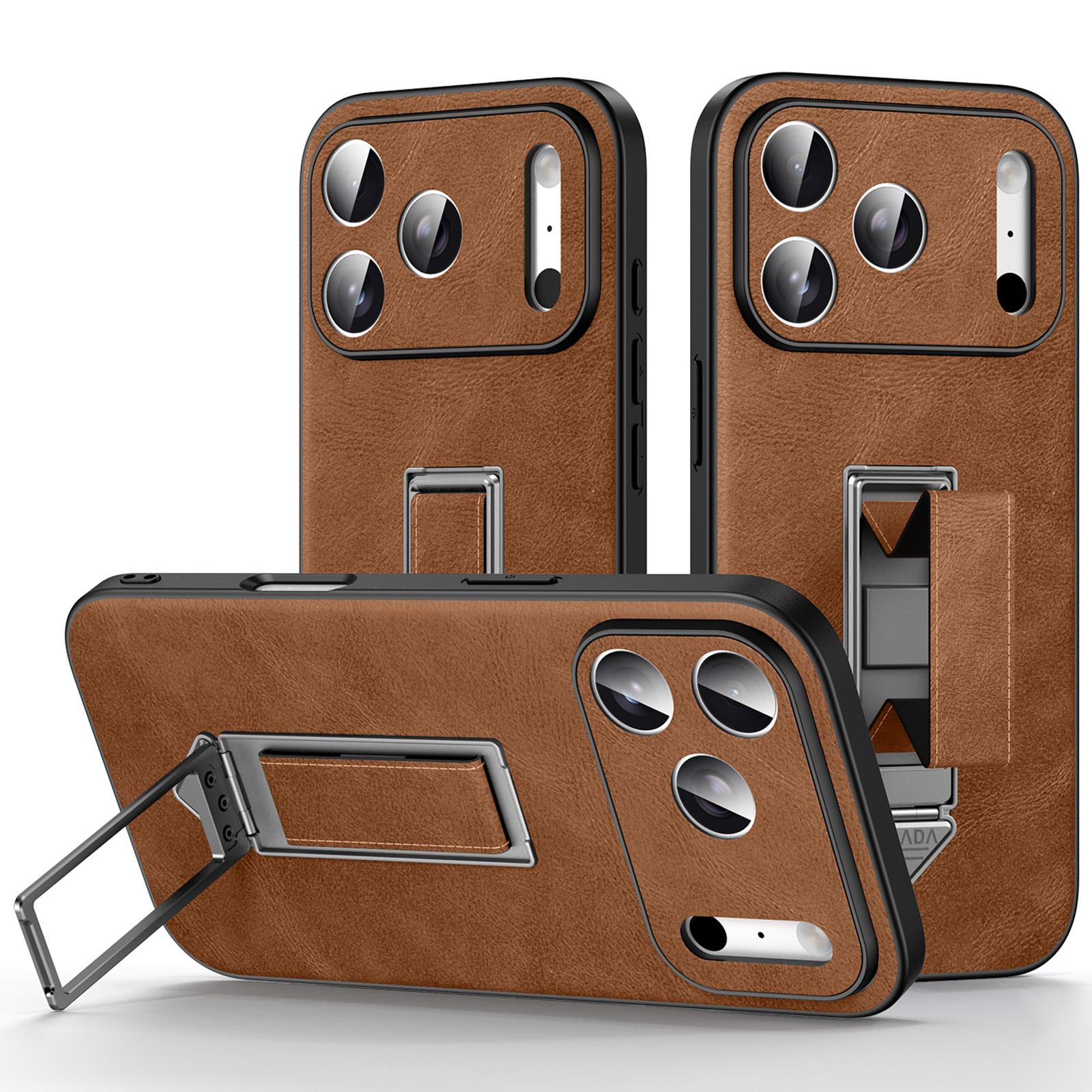 

SULADA For iPhone 17 Pro Kickstand Case with Magnetic Finger Strap TPU + PC + PU Phone Cover