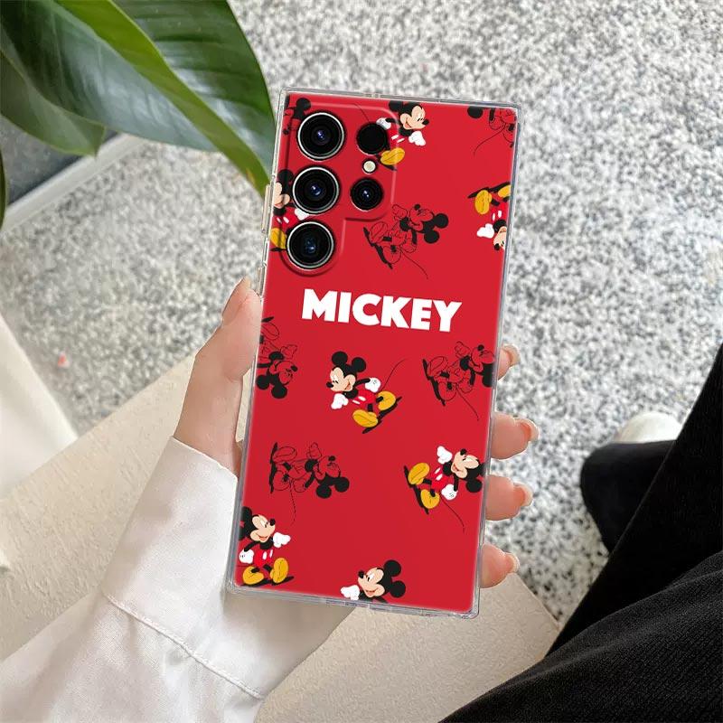 Mickey Minnie Cartoon Transparent Case For Samsung Galaxy S26 S25 Ultra S24 S22 S26 Plus S20 S23 S21 S25 FE 5G Soft Clear Cover