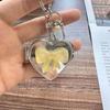 Double Sided Mirror Bag Hanging Keychain Heart Shape Cosmetic Mirror Key Chain  Women
