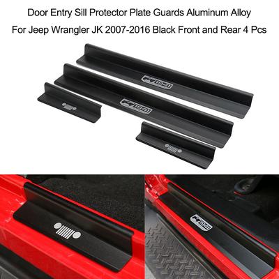 Carbon Fiber Door Sill Scuff Plate Pedal Protector Outside Fits for JL//JLU 18-19 Car Door Sill Plate Protectors