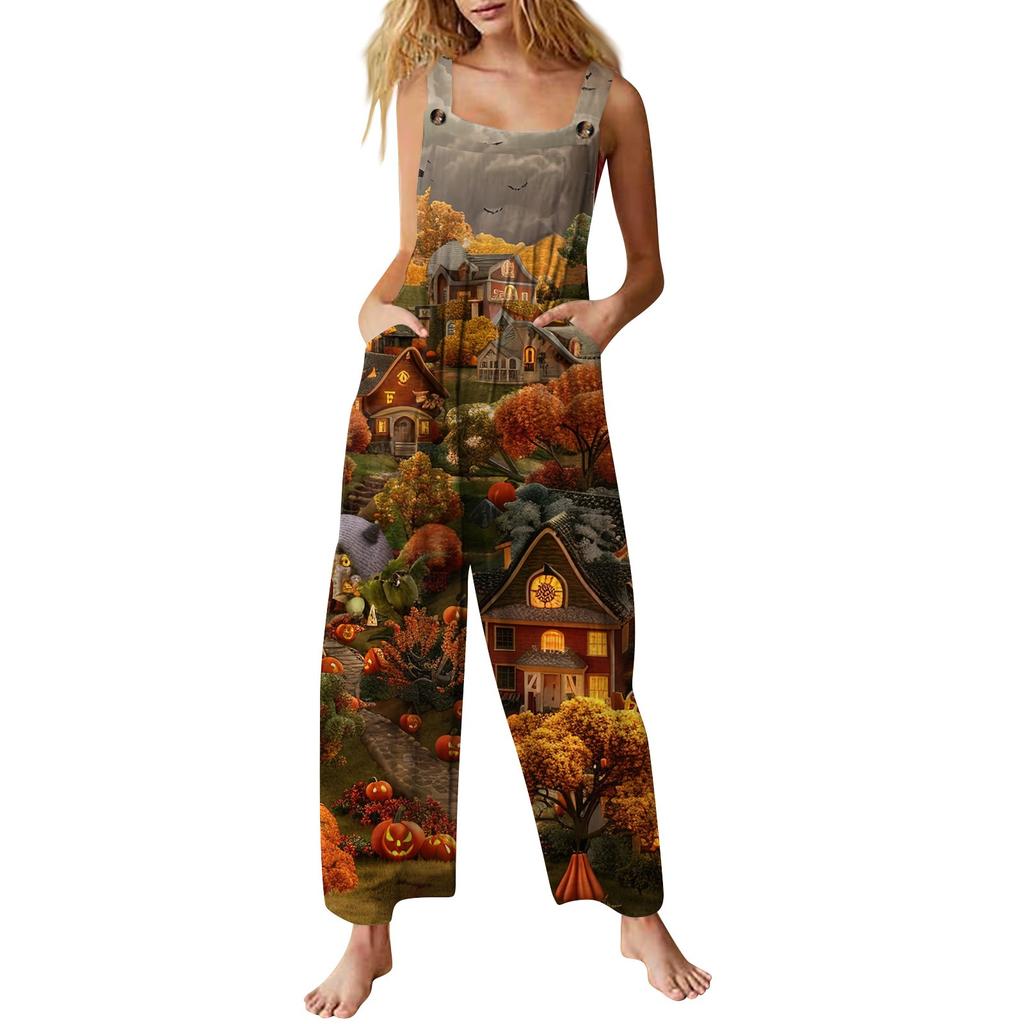 Dámský overal Potištěný Ležérní Volný Overal