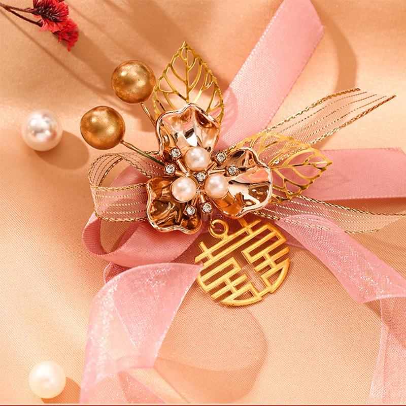 

Изысканный браслет из искусственных цветов для подружки невесты, милая свадебная лента, жемчужный бант, свадебные цветы для рук, аксессуары для выпускного вечера, подарки as the picture