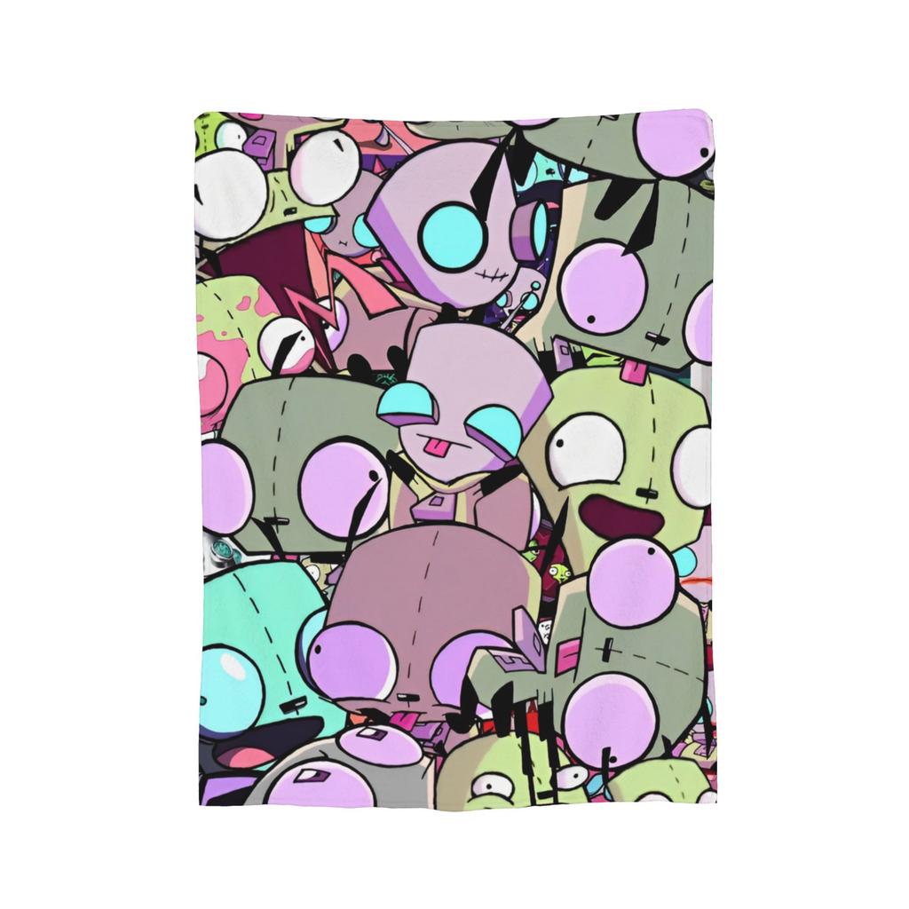 Invader Zim Gir Blankets Fleece Decoration  Breathable Lightweight Throw Blanket for Bed Couch Plush Thin Quilt