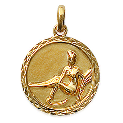 [B8499] - Gold Plated 'Virgo' Pendant - 17 Mm