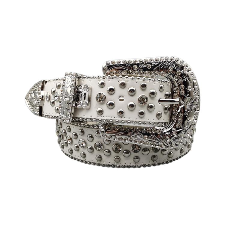 Exaggerated Rhinestone Waist Belts for Adult Pin Buckle Belt for Jeans Waistband