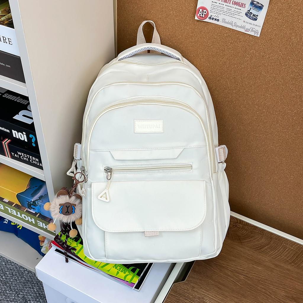Casual simple middle school student schoolbag female Korean version middle and high school class backpack large capacity light backpack