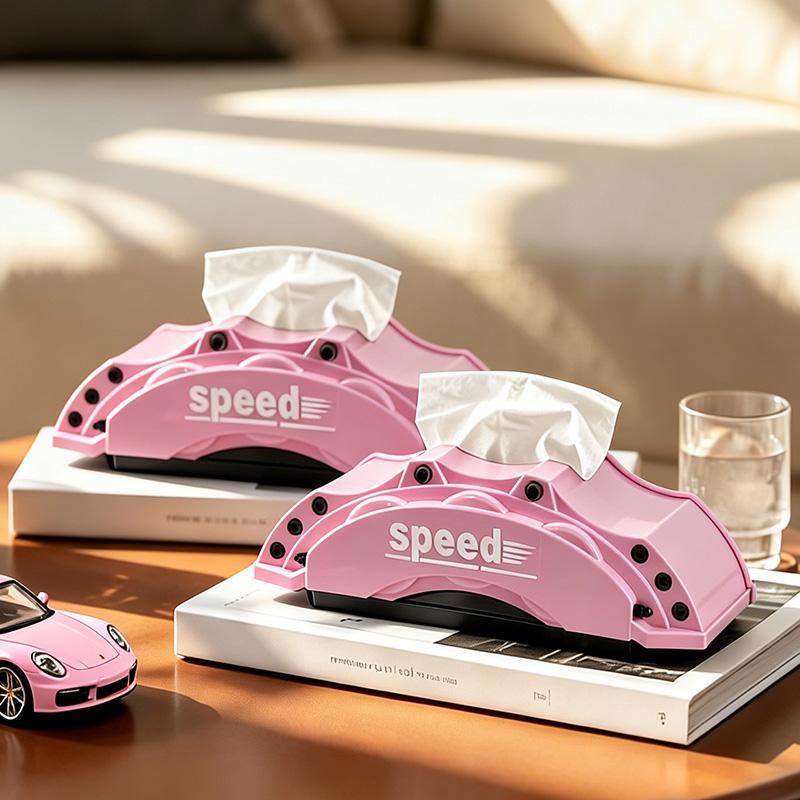 Creative Brake Caliper Tissue Box Racing Speed Abs Napkin Holder Unique Car Themed Decor for Table Kitchen and Man Cave Desktop