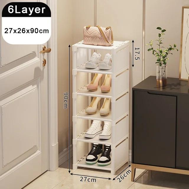 Shoe Organizer Shelf Multi-layer Stackable Dormitory Home Storage Stand DIY Wall Corner Space Saving Adjustable Shoe Organizer