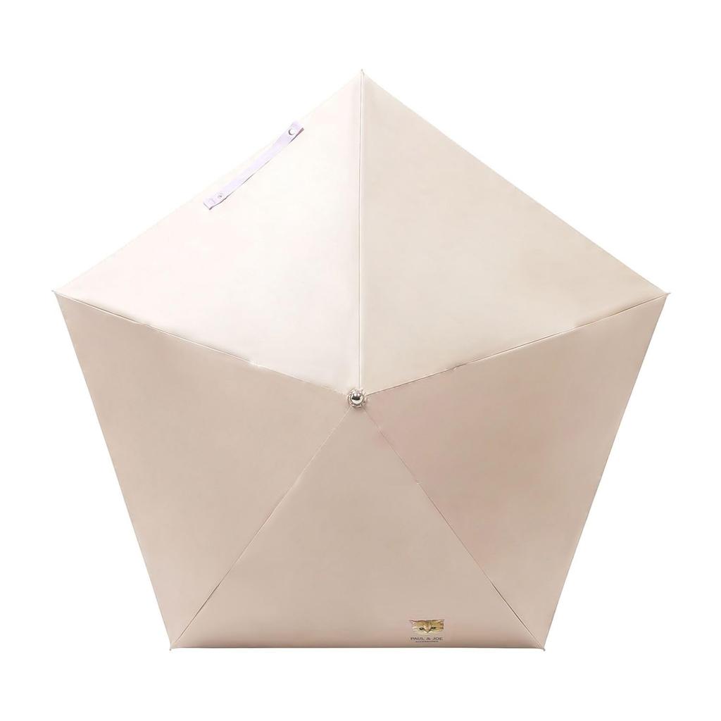 Moonbat [Paul & Joe] Folding Parasol, Sun and Rain, Premium Light Blocking, Heat and UV Protection, Single Point Nunet Design, 22-113-12138-52, Beige