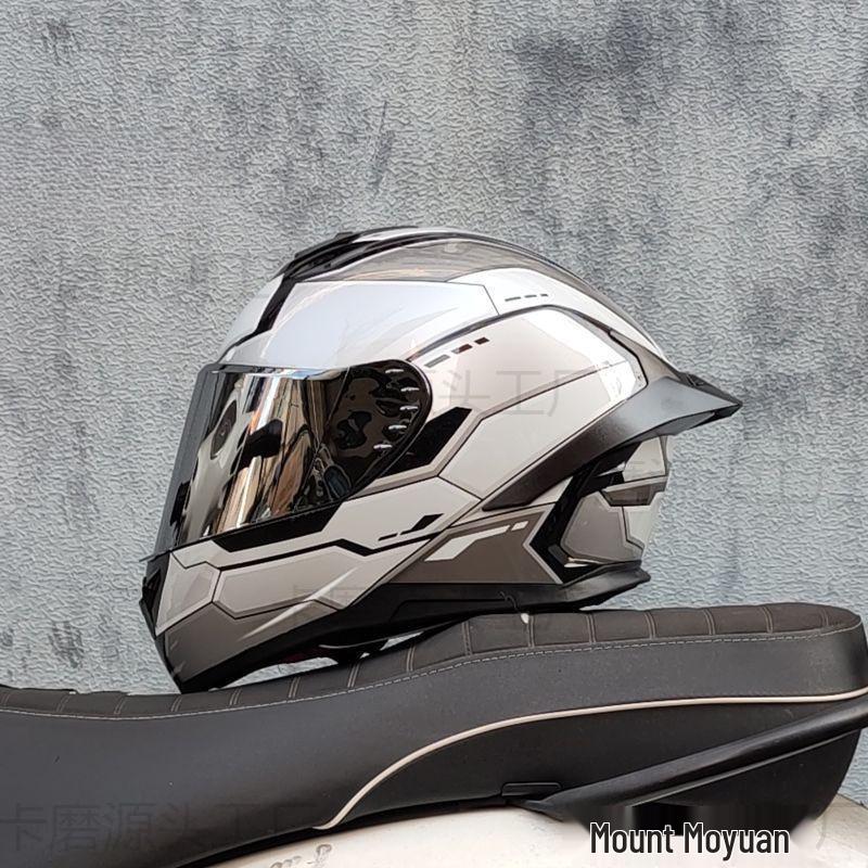 Full-Face Motorcycle Helmet with Gundam Design, Bluetooth Slot, Tail Wing, 3C Certified, for Men and Women