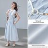 VICTORIA&VERA Lyocell Embroidered Flutter Sleeve Dress with Belt