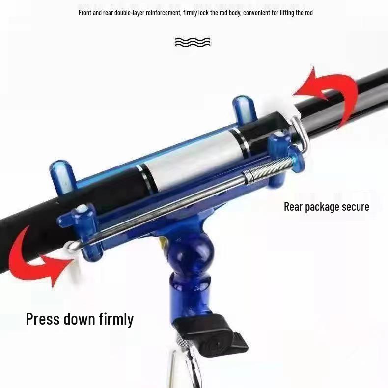 Universal Self-Locking Fishing Rod Holder with Ground Insert