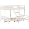 VidaXL Bunk Bed 80x200/140x200 Cm White Solid Pine Wood, Bed, Bed Frame, Loft Bed, Bedroom Furniture, 3207166