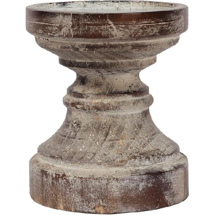 SOFE Декоративный подсвечник-столбик, Деревянные подсвечники в деревенском стиле для центра стола, Ручная работа, подсвечники в стиле фермерского дома, Антикварный деревянный подсвечник Wood