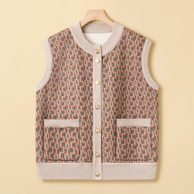 Hengyuanxiang Women's Fleece-Lined Winter Vest for Seniors