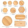 Wooden Bamboo Serving Plate Set Dish Tray Planters Hexagon Rectangle Round Square Fruit Plate Storage Pallet  Kitchen Organizer