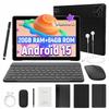 Android 15 Tablet, 10,1 Zoll, 20 GB RAM + 64 GB ROM, WiFi 6, Tastatur und Stift
