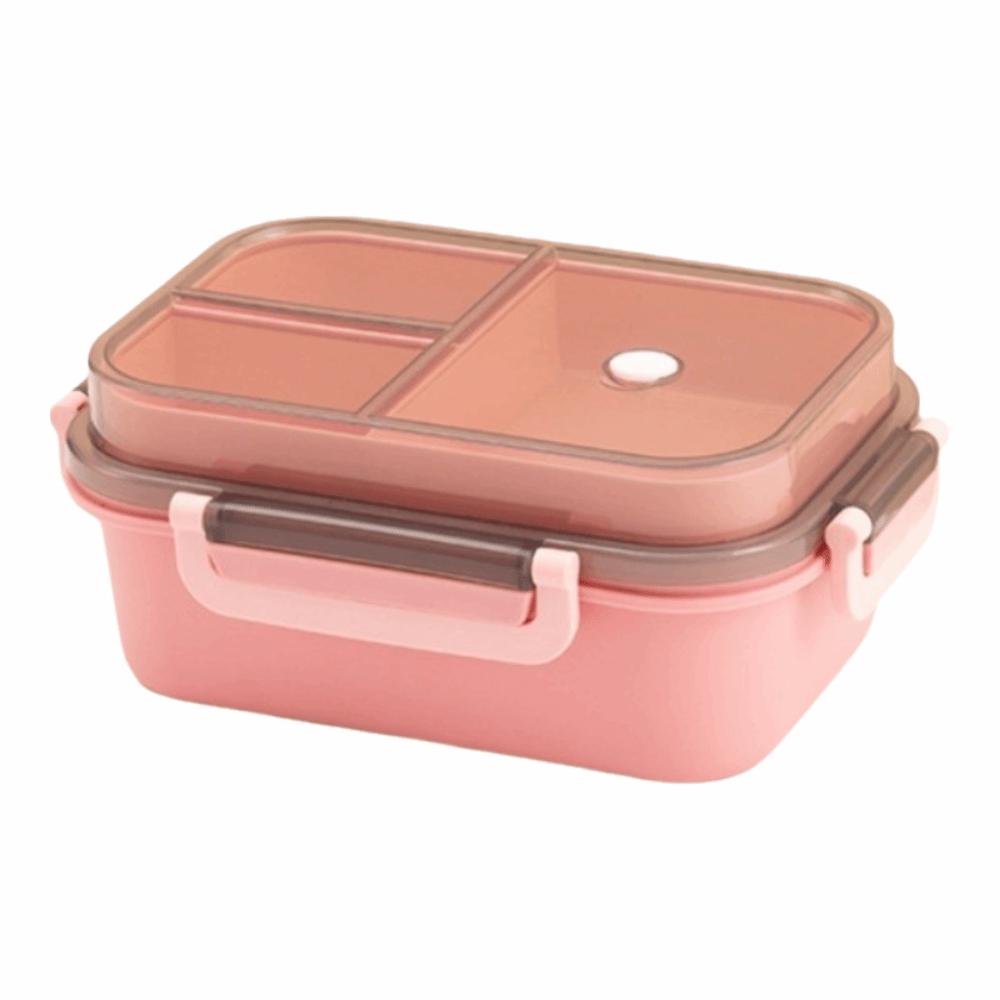 

Герметичний студентський ланч-бокс з роздільниками Контейнер для зберігання їжі Портативний ланч-бокс для мікрохвильової печі Школа рожевий