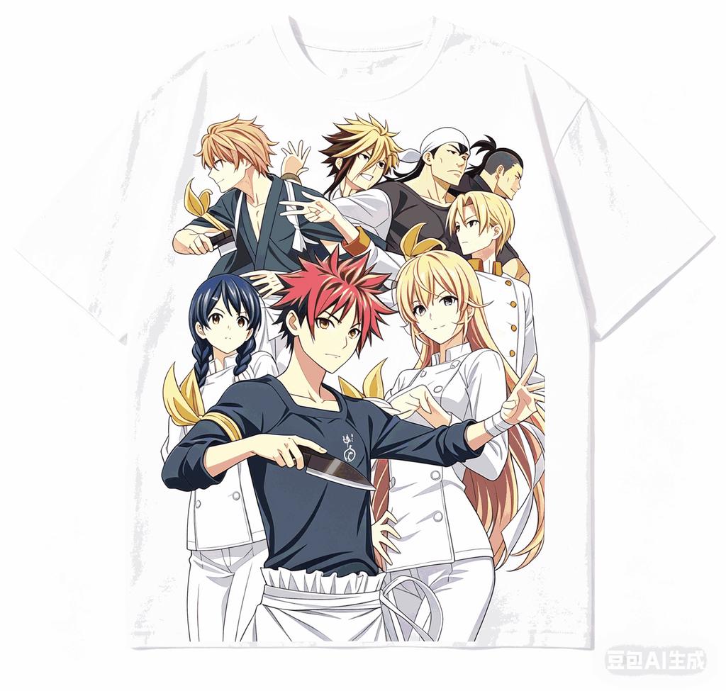 Food Wars! Cotton T-shirt New Model Shirt Personality Clothes Year Round Clothing Short Retro S