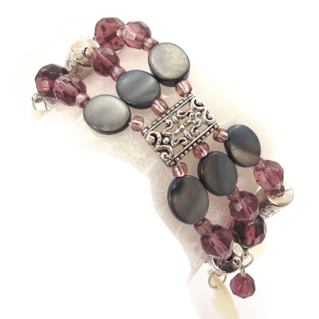 Les Trésors De Lily [J7767] - Purple 'Scarlett' Designer Bracelet