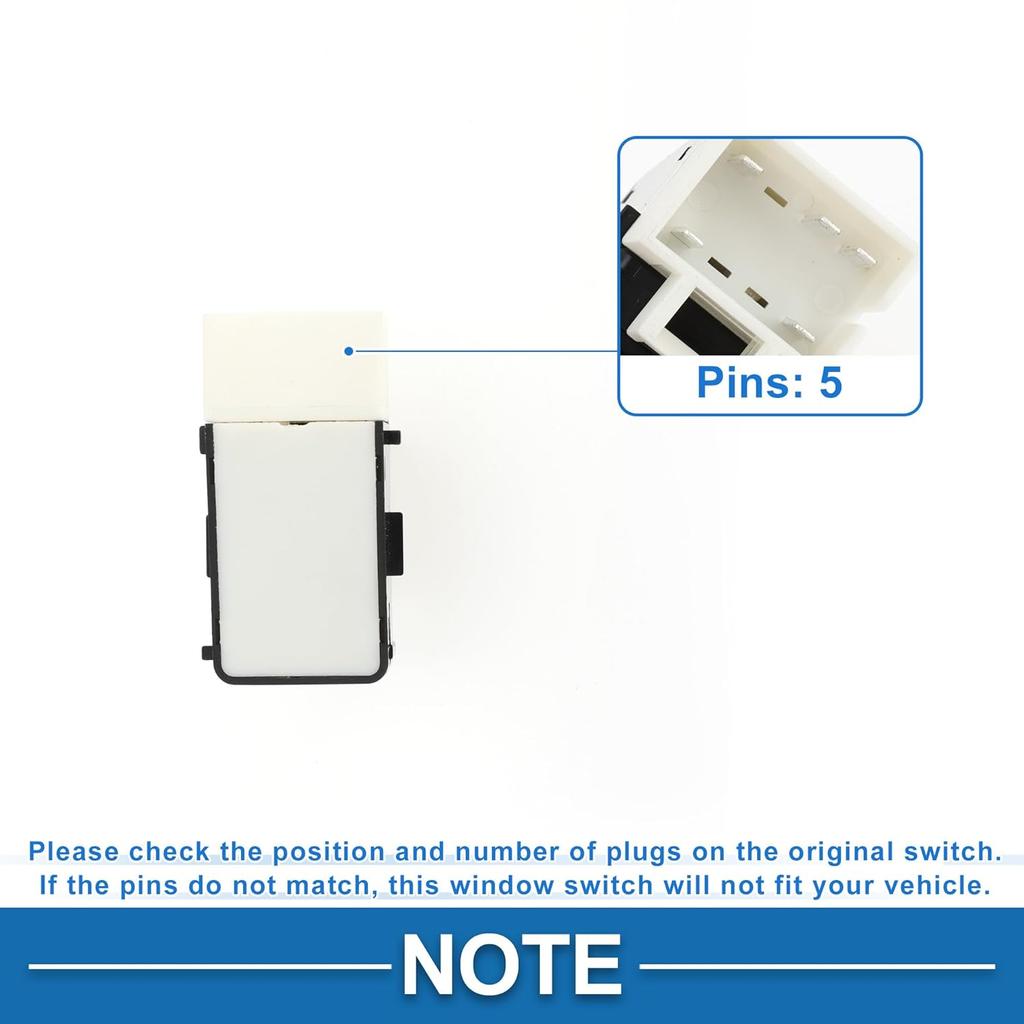 Power Window Switch No.25828886 Rear Passenger Side Window Control Switch for Buick Lacrosse for Chevrolet Impala 2009 Black