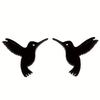 Silver Plated Hummingbird Stud Earrings, Minimalist Tiny Bird Studs, Dainty Animal Jewelry for Women