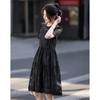 Demana Women's Retro Floral Chiffon A-line Dress