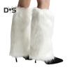 1 Paar Beinwärmer aus Kunstpelz für Frauen und Mädchen, weiche Stiefelmanschetten aus Plüsch, flauschige, pelzige Beinmanschetten für Wärme im Winter