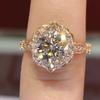 New New Engagement Ring  Flash Round Shining CZ Rings Luxury Crystal Women Jewelry