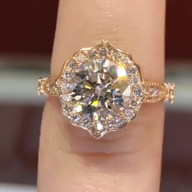 New New Engagement Ring Flash Round Shining CZ Rings Luxury Crystal Women Jewelry