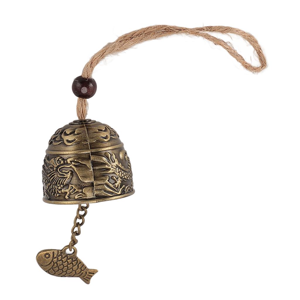 Metallwindspiel mit Seil Vintage Drachenmuster Hängeglocke für Auto Zuhause Garten Hof Dekoration
