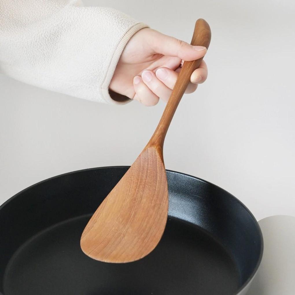 Handmade teak wood kitchen utensil turner