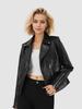 Custom Women's Leather Short Coat, 2024 Autumn Commuter Style